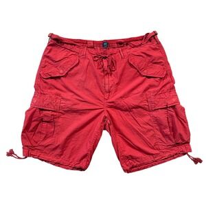 Polo Ralph Lauren Mens Cargo Shorts 40T Red 100% Cotton Drawstring Utility